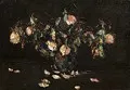 Bouquet de roses sur fond noir